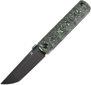 Kansept BTF Linerlock Tanto Carbon Fiber Black Green