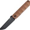 Kansept BTF Linerlock Tanto Brown Micarta CPM S35VN