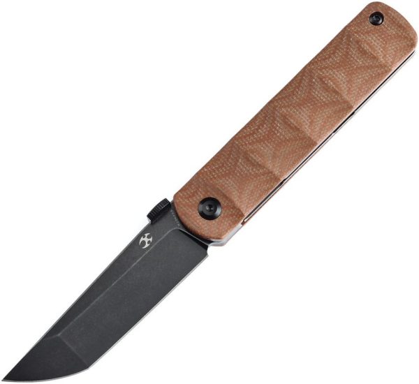 Kansept BTF Linerlock Tanto Brown Micarta CPM S35VN