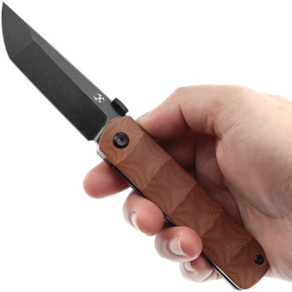 Kansept BTF Linerlock Tanto Brown Micarta CPM S35VN
