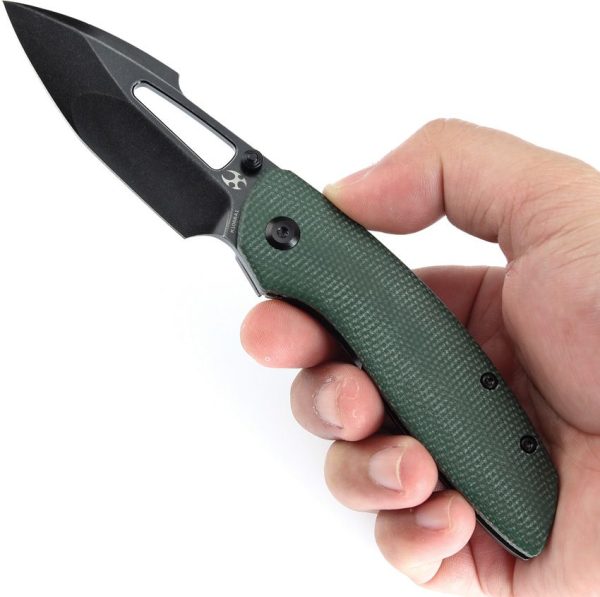 Kansept Link Framelock Green Micarta BlackWash CPM-20CV