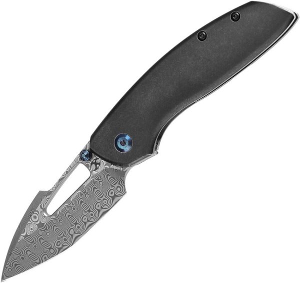 Kansept Link Framelock Dam BW - Damascus Blade