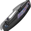 Kansept Link Framelock Dam BW - Damascus Blade