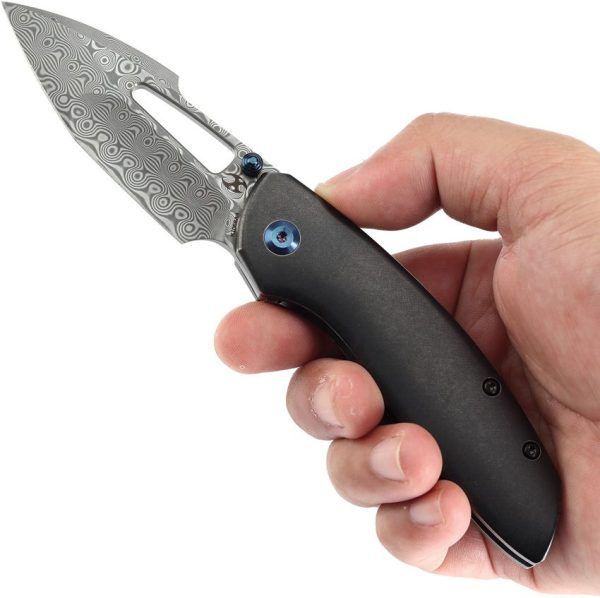 Kansept Link Framelock Dam BW - Damascus Blade