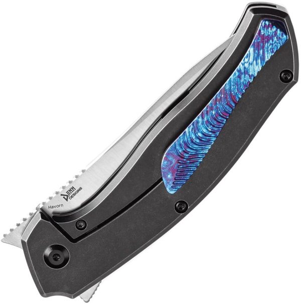 Kansept Havorn Framelock Timascus - CPM S35VN Blade