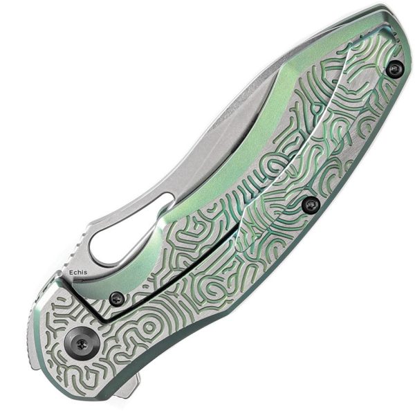 Kansept Echis Framelock Green Titanium Folding Knife
