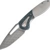 Kansept Knives Thoth Bolster Lock Folding Knife Damascus Gray