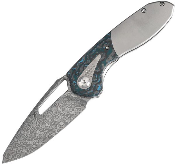 Kansept Knives Thoth Bolster Lock Folding Knife Damascus Gray