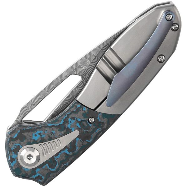 Kansept Knives Thoth Bolster Lock Folding Knife Damascus Gray