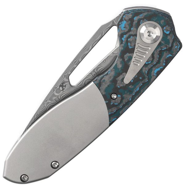 Kansept Knives Thoth Bolster Lock Folding Knife Damascus Gray