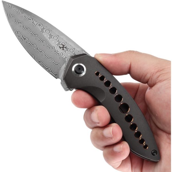 Kansept ODD 21 Framelock Damascus Black Bronze