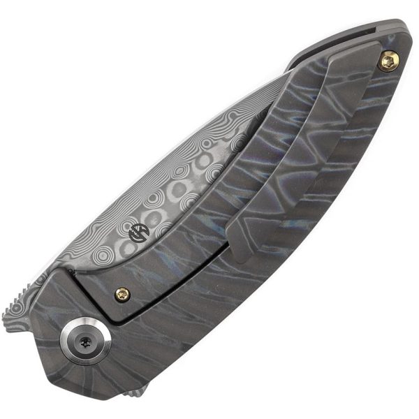 Kansept ODD 21 Framelock Damascus Flame