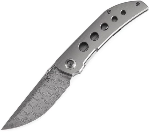 Kansept Tarkin Framelock Damascus Holes Titanium