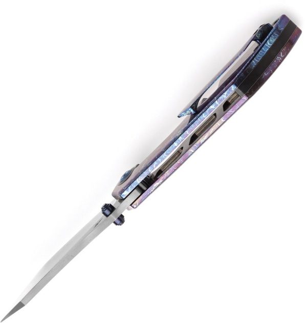 Kansept Tipper Framelock Lightning Damascus Titanium