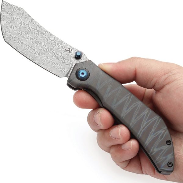 Kansept Tipper Framelock Tiger Stripe Damascus