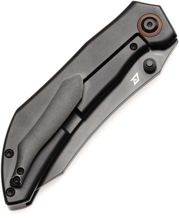 Kansept Tipper Framelock Black S35VN Bronze Accents