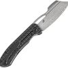 Kansept Cybin Damascus Framelock BlackWash Titanium