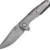 Kansept Deadite Framelock Lightning Damascus Titanium