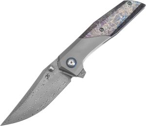 Kansept Deadite Framelock Lightning Damascus Titanium