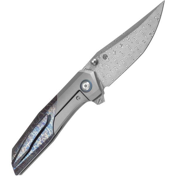 Kansept Deadite Framelock Lightning Damascus Titanium