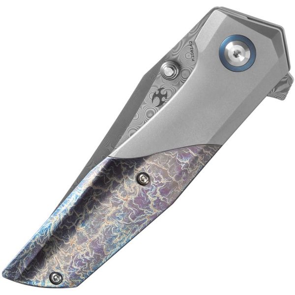 Kansept Deadite Framelock Lightning Damascus Titanium