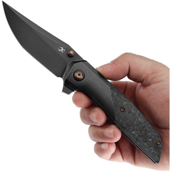 Kansept Deadite Framelock Black Stonewash Shredded CF