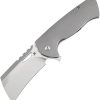 Kansept Superhawk Framelock Cleaver Bead Blast Titanium