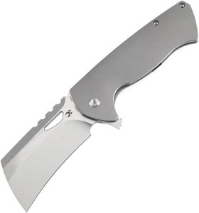 Kansept Superhawk Framelock Cleaver Bead Blast Titanium