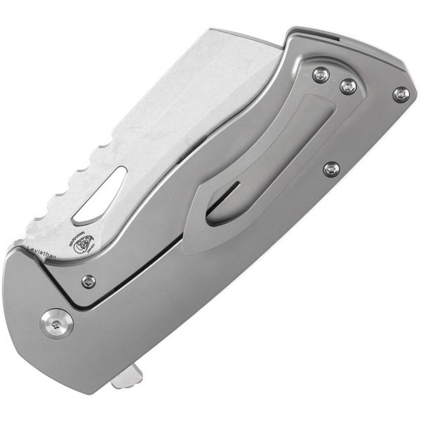 Kansept Superhawk Framelock Cleaver Bead Blast Titanium