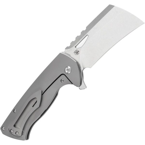 Kansept Superhawk Framelock Cleaver Bead Blast Titanium