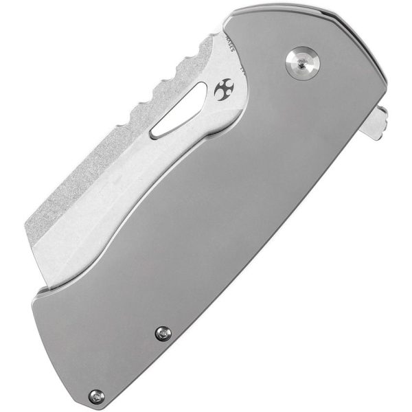 Kansept Superhawk Framelock Cleaver Bead Blast Titanium