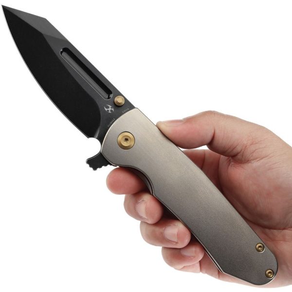 Kansept Superhawk Framelock Orange Peel Wharncliffe