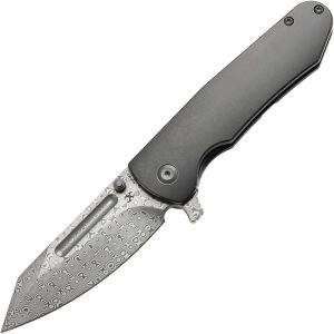 Kansept Superhawk Framelock Damascus Wharncliffe