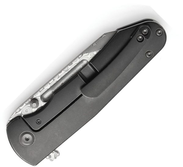 Kansept Superhawk Framelock Damascus Wharncliffe