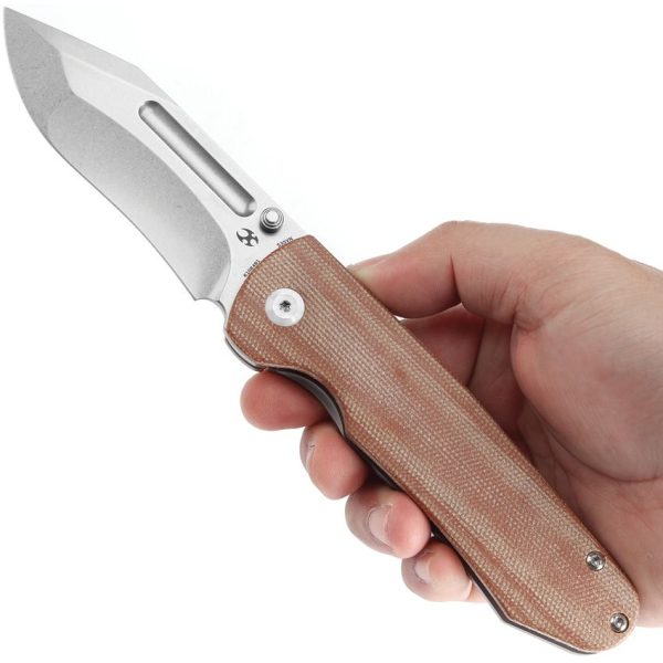 Kansept Superhawk Framelock Brown Micarta