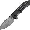 Kansept Orion Framelock Damascus Clip Point