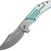 Kansept Orion Framelock Green Titanium Folding Knife