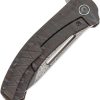 Kansept Hira Framelock Damascus Tanto Folding Knife