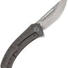 Kansept Hira Framelock Damascus Tanto Folding Knife