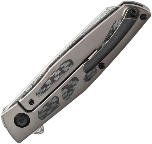 Kansept Cru Framelock Damascus Twill Carbon