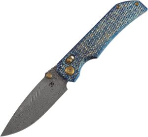 Kansept Eaglestrike Crossbar Lock - Damascus Titanium Gold