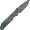 Kansept Eaglestrike Crossbar Lock - Damascus Titanium Gold