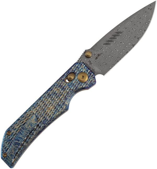 Kansept Eaglestrike Crossbar Lock - Damascus Titanium Gold