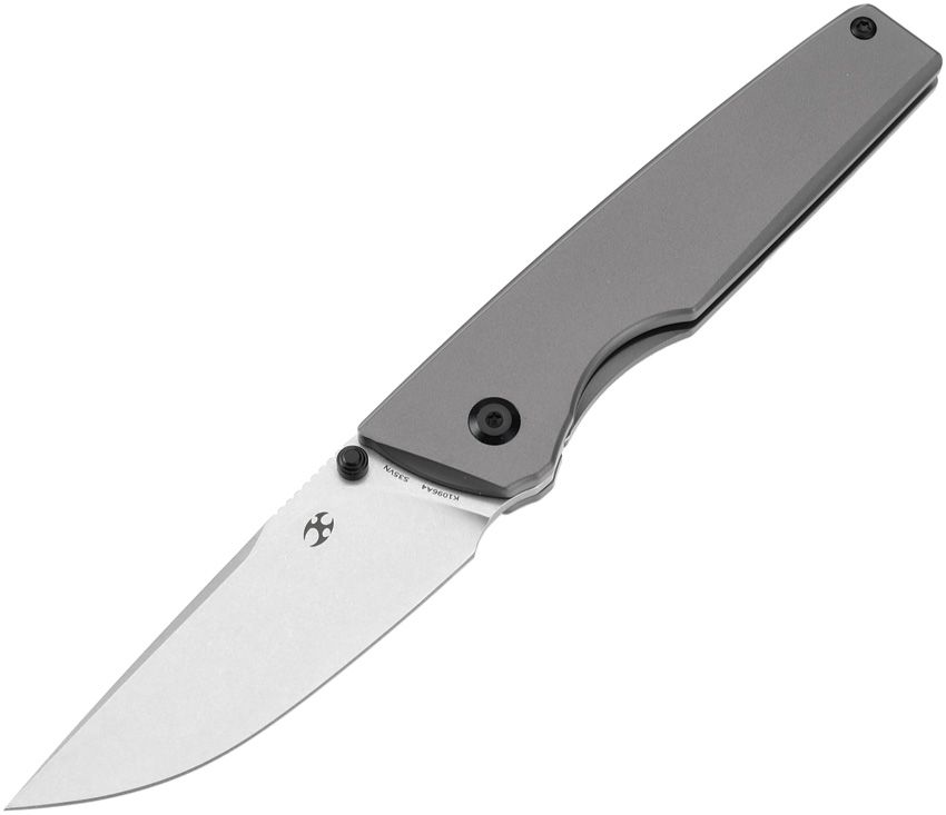 Kansept Knives Chimera Framelock Folding Knife 3.13" CPM S35VN Gray Titanium