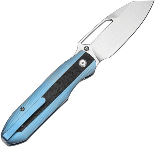 Kansept Thunderhead Linerlock Blue Titanium Carbon Fiber Folding Knife