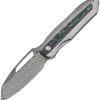 Kansept Thunderhead Linerlock Damascus Reverse Tanto Folding Knife