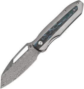 Kansept Thunderhead Linerlock Damascus Reverse Tanto Folding Knife