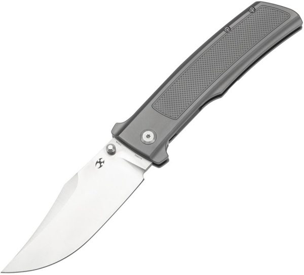 Kansept Bison Framelock Gray Titanium CPM S35VN Bowie