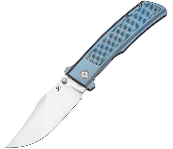 Kansept Bison Framelock Blue Titanium CPM S35VN Bowie
