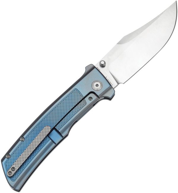 Kansept Bison Framelock Blue Titanium CPM S35VN Bowie